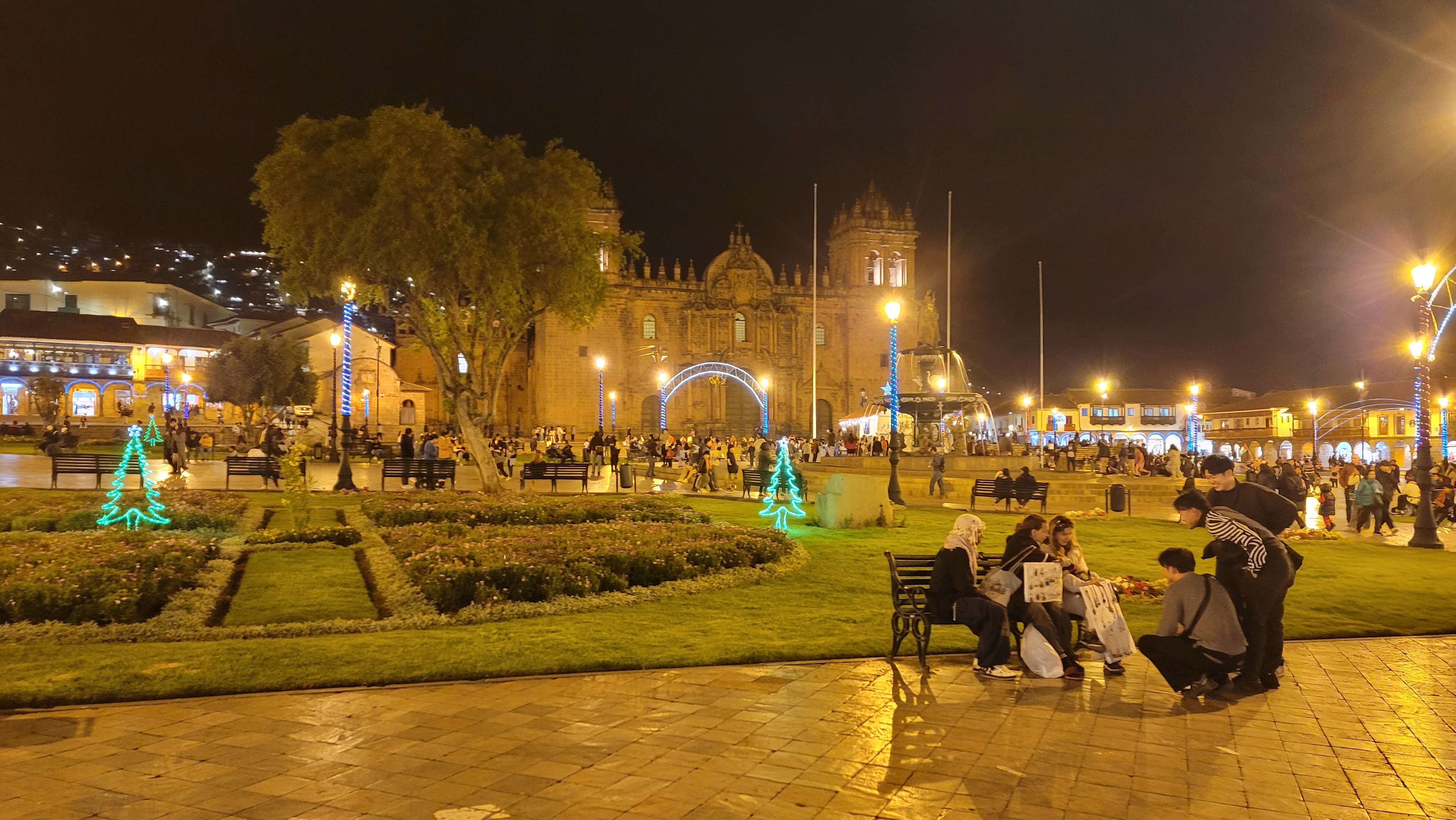 Plaza Mayor de Cusco at the night