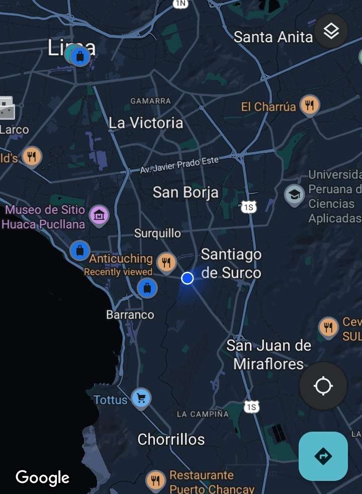 im at santiago de surco at the round about