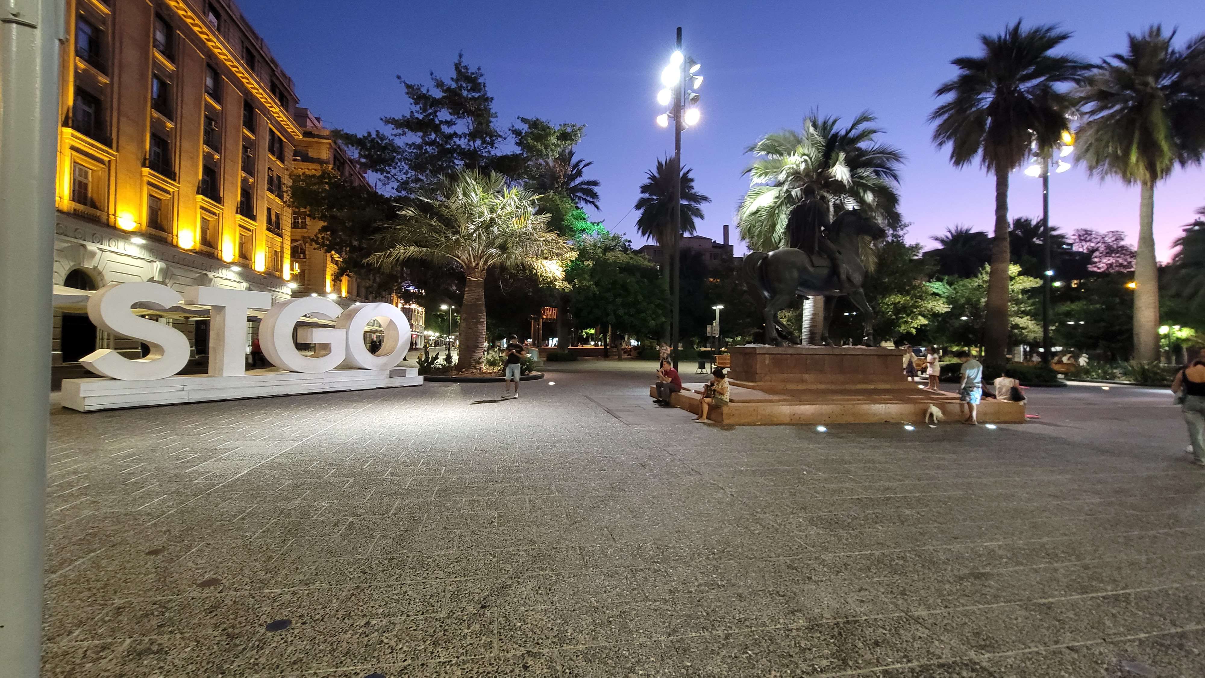 Plaza de Armas de Santiago Chile at the night