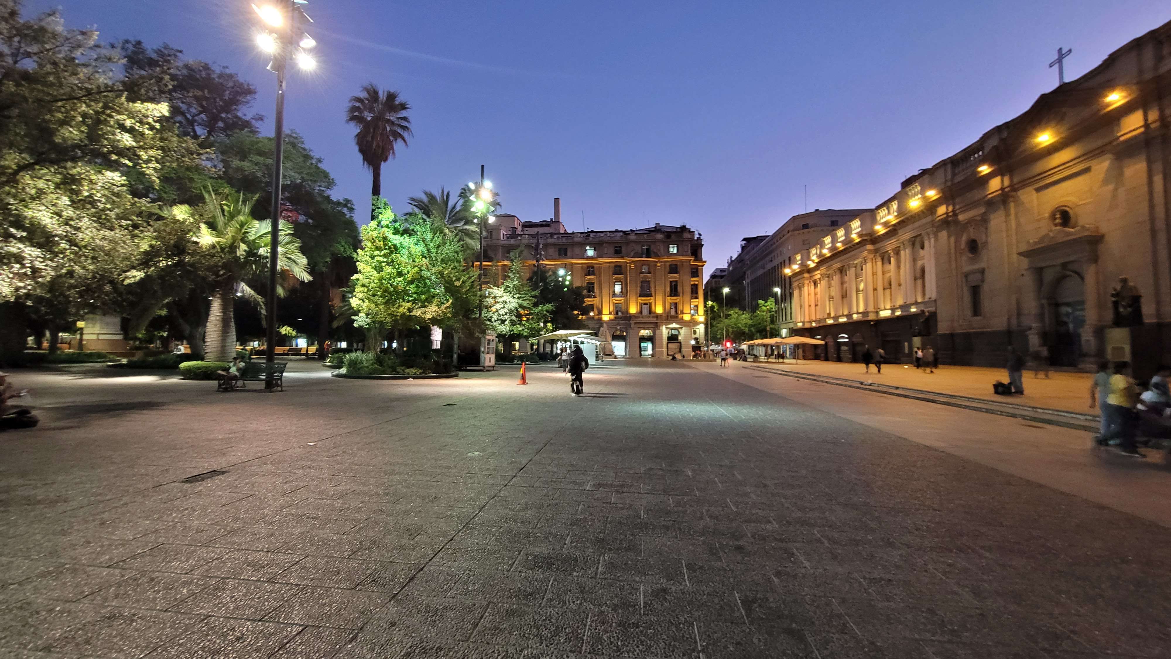 Plaza de Armas de Santiago Chile at the night
