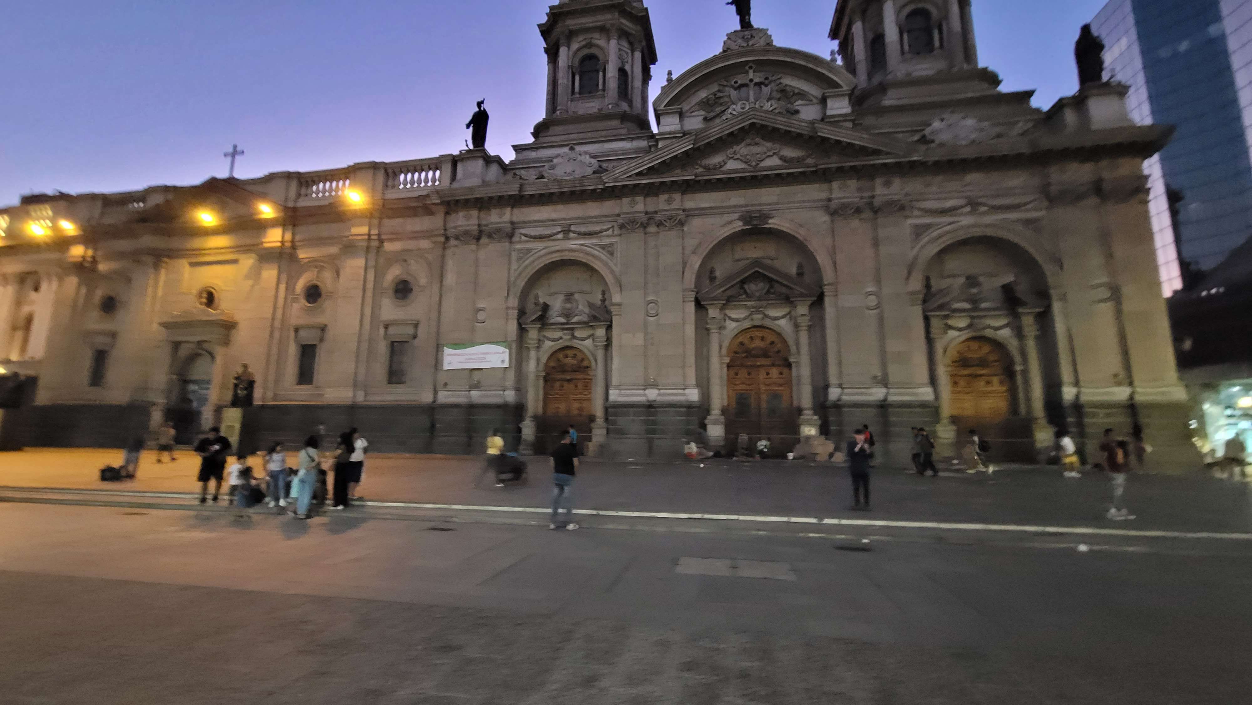 Plaza de Armas de Santiago Chile at the night