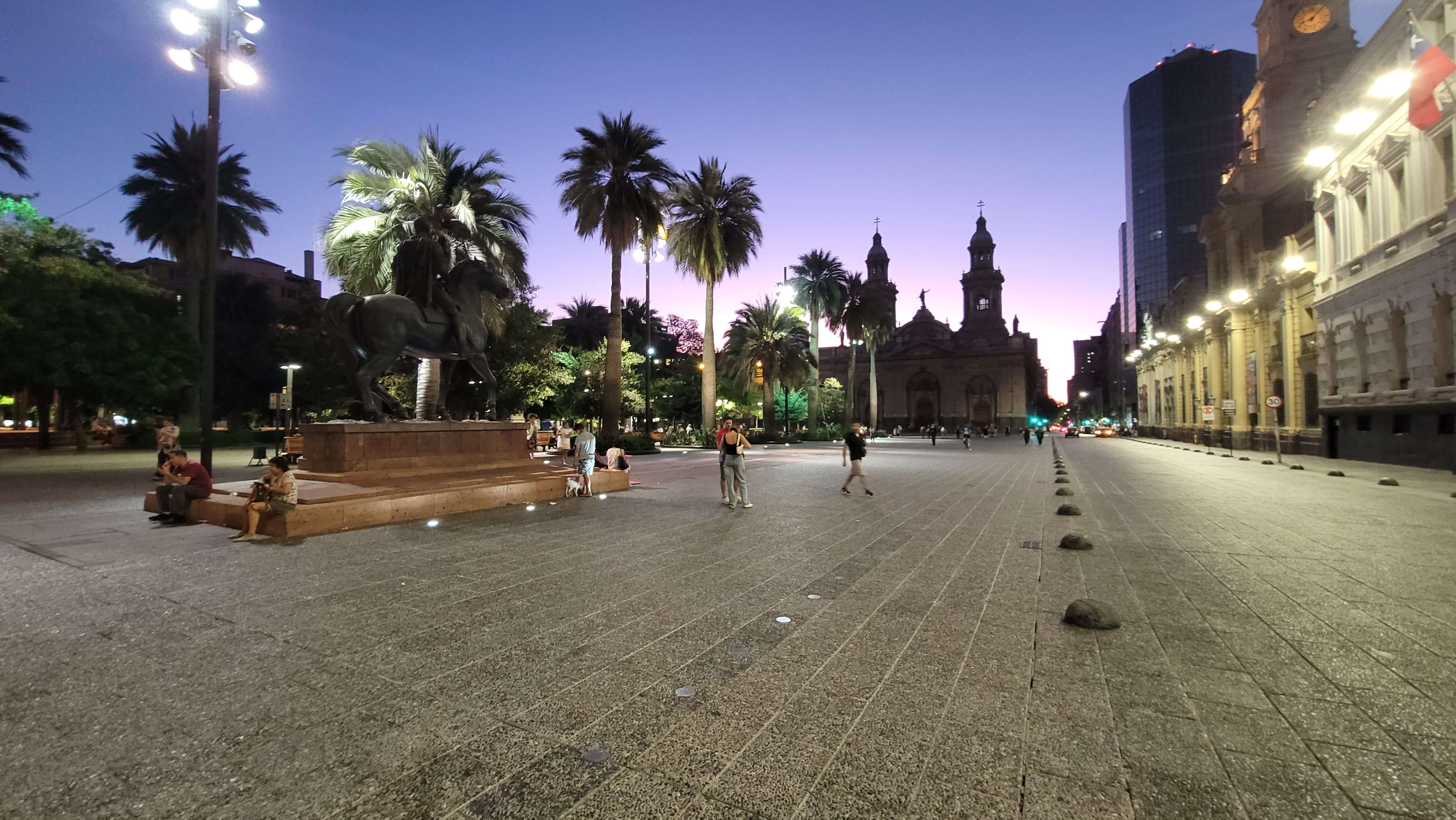 Plaza de Armas de Santiago Chile at the night