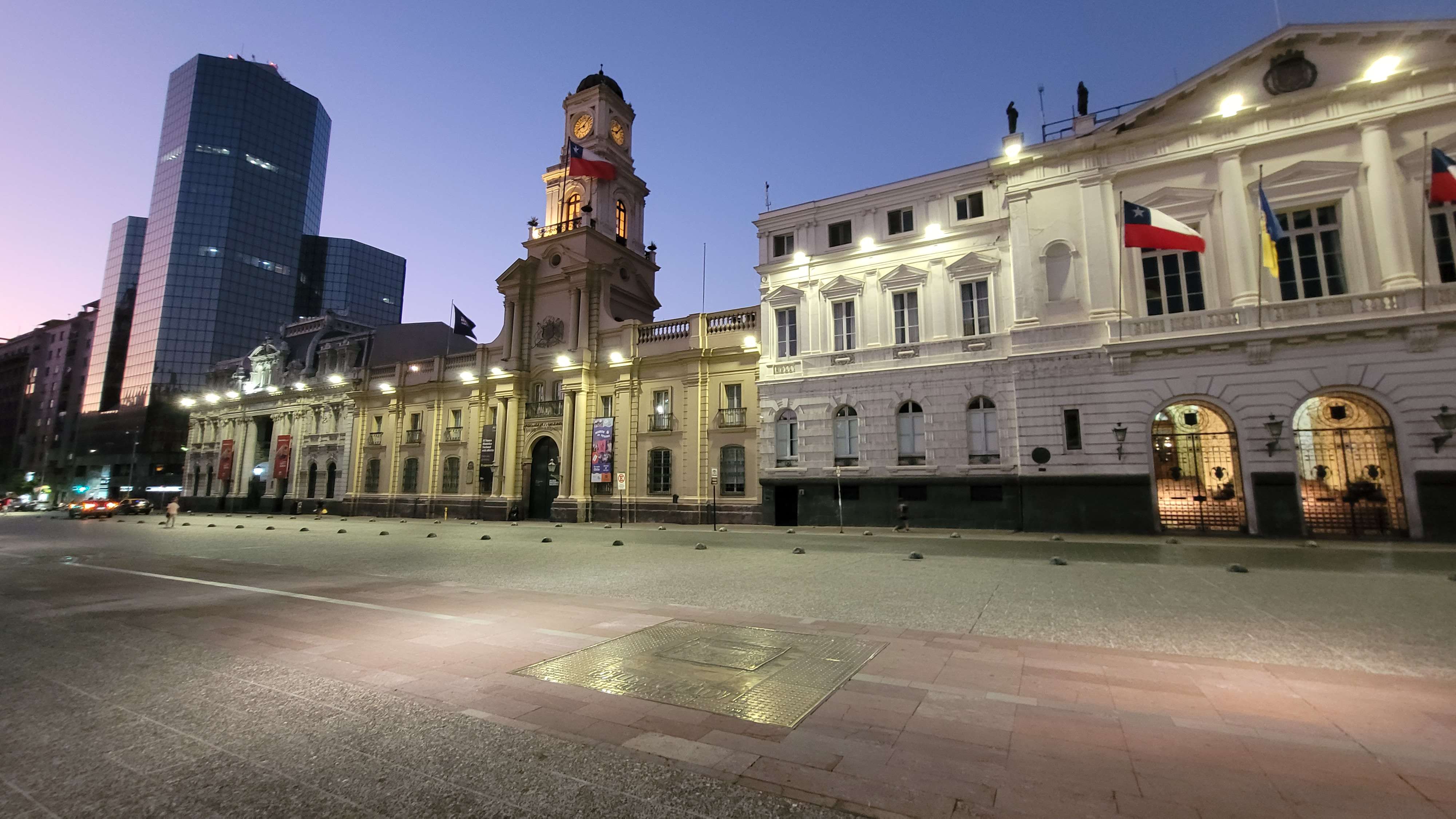 Plaza de Armas de Santiago Chile at the night