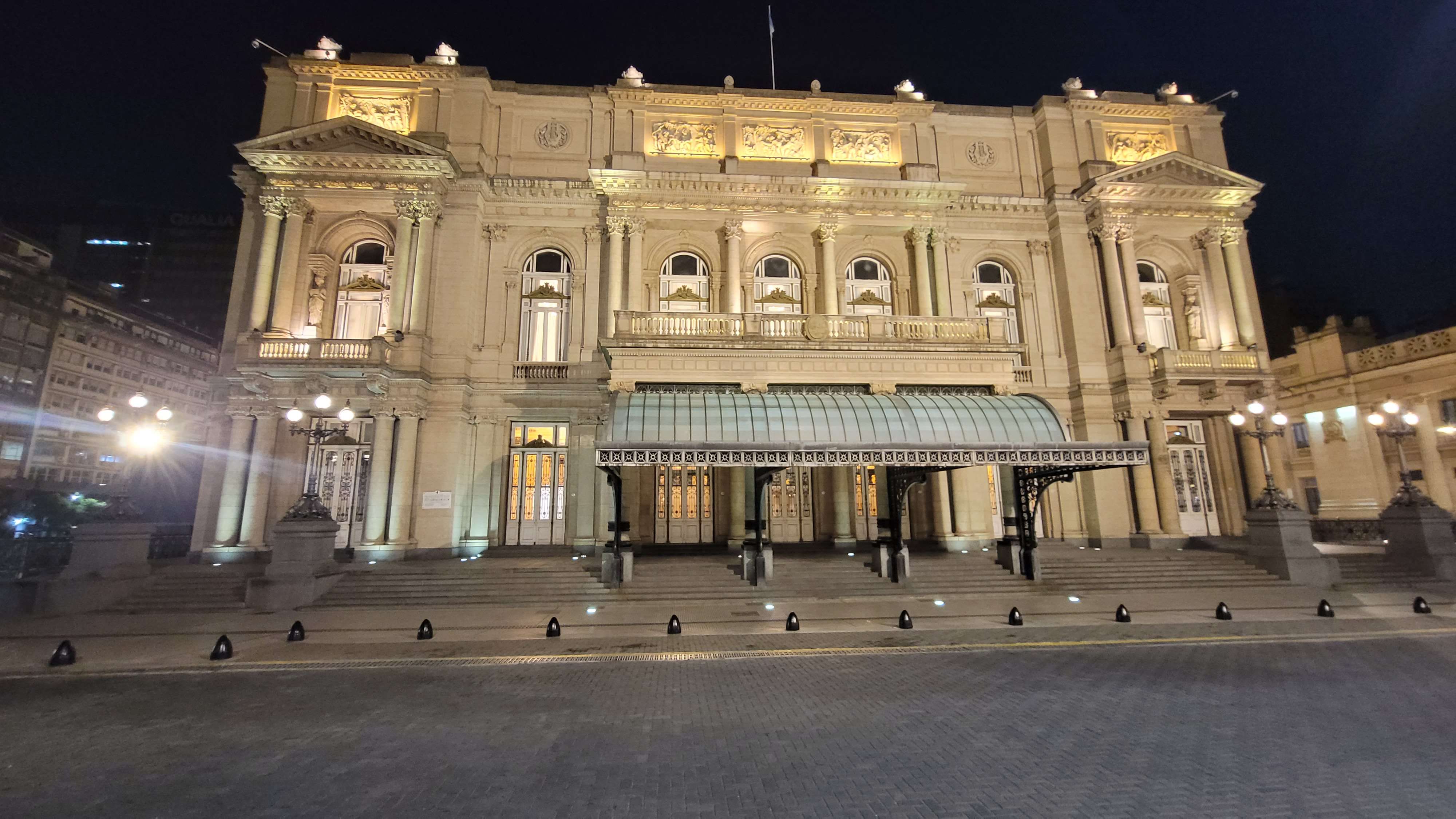 The Teatro Coln in Buenos Aires at the night is one of the worlds most renowned opera houses