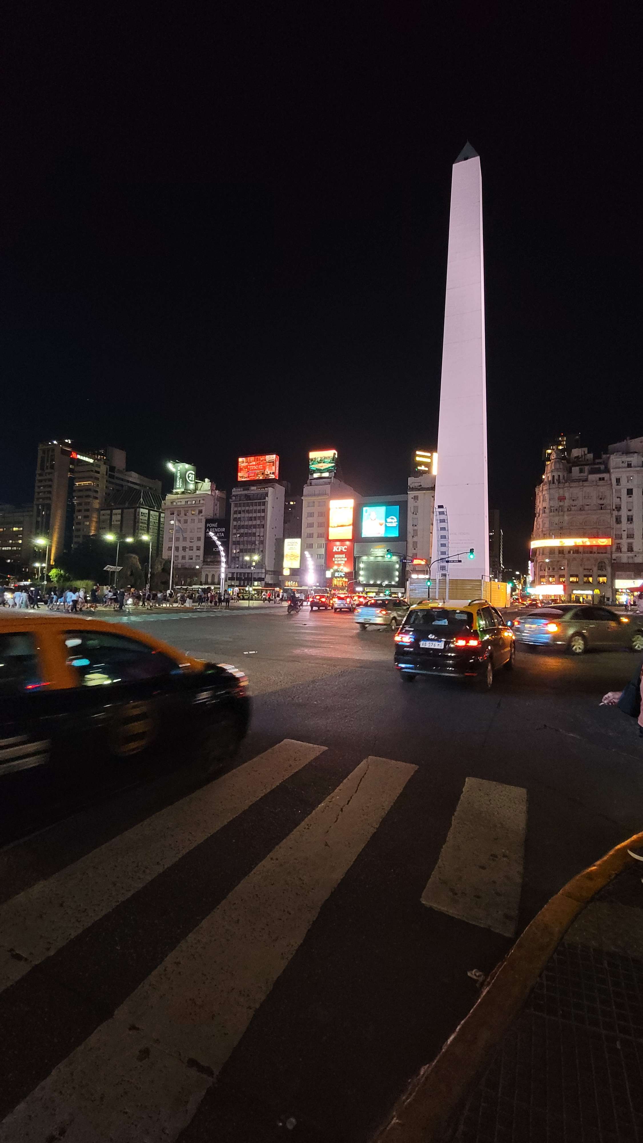 Obelisco the most iconic monument in the city of Buenos Aires and business corridor street